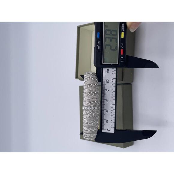 Judith Ripka Sterling Silver Braided Cuff Bracelet CZ Center 6.5” Vintage QVC - Picture 12 of 12